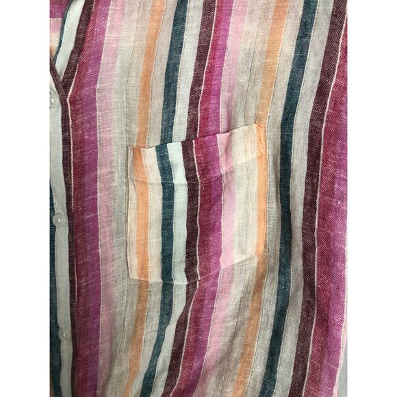 Rails Women's XS Stripe Tie Front Button Up Shirt - Picture 4 of 8